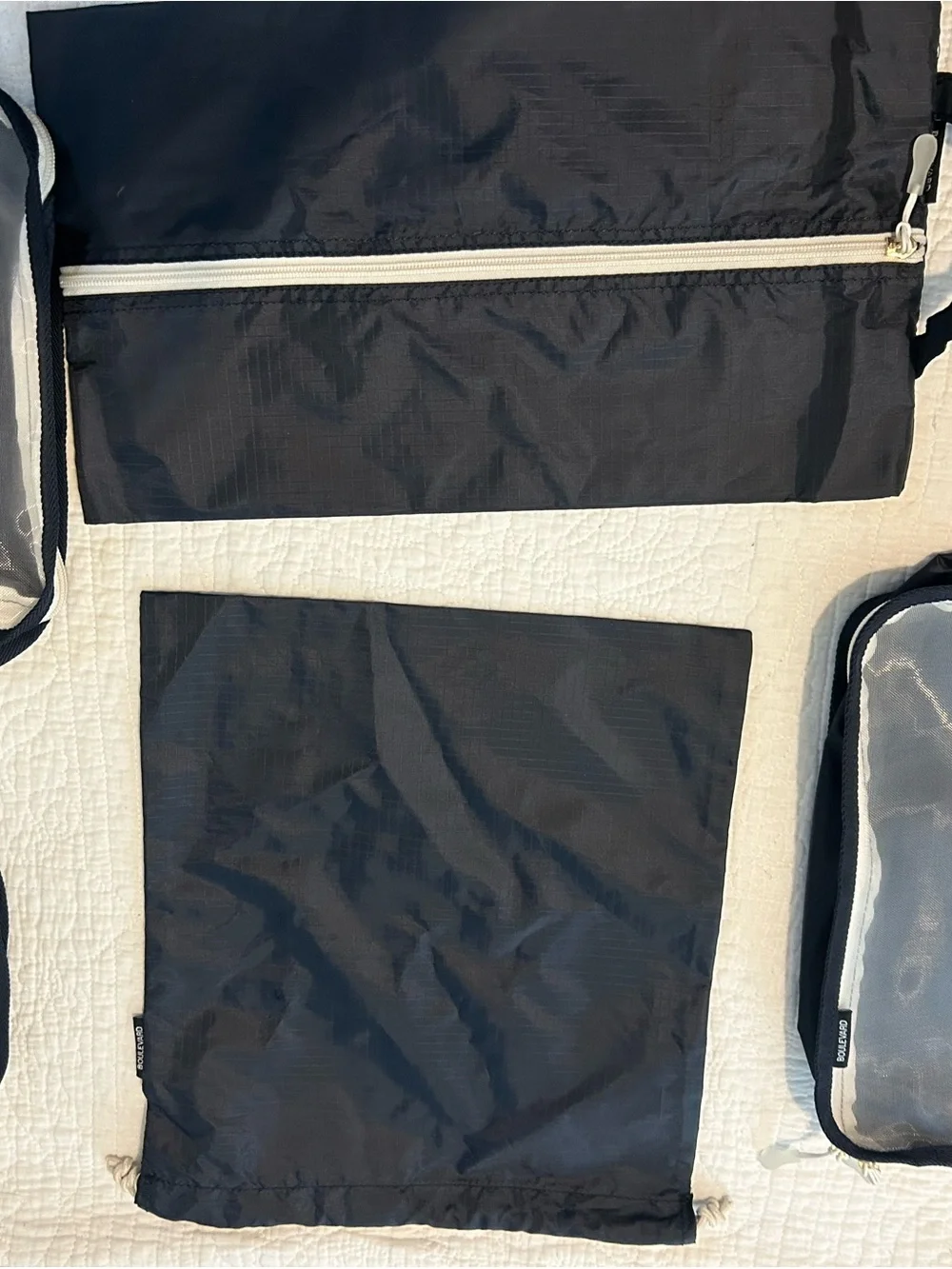 Navy Travel Kit Packing Organizer with Tan Accents